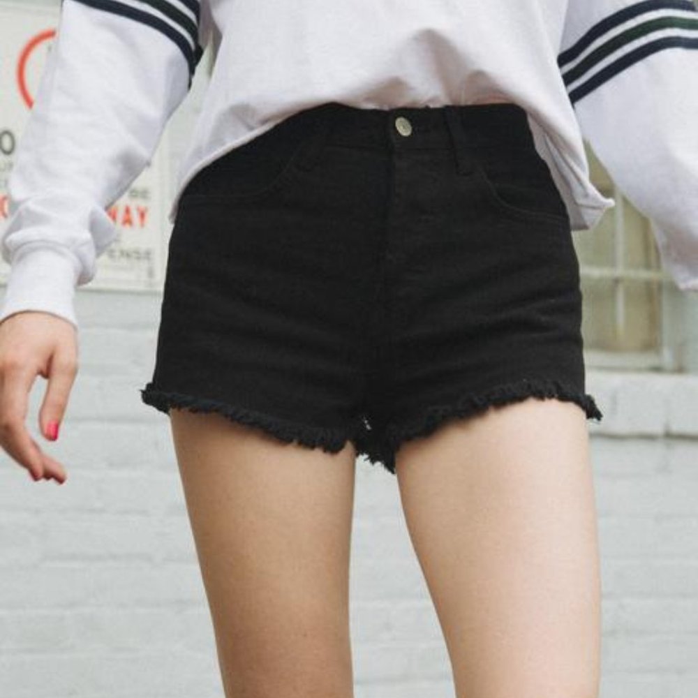 Brandy Melville Lisa Denim Shorts Black XS